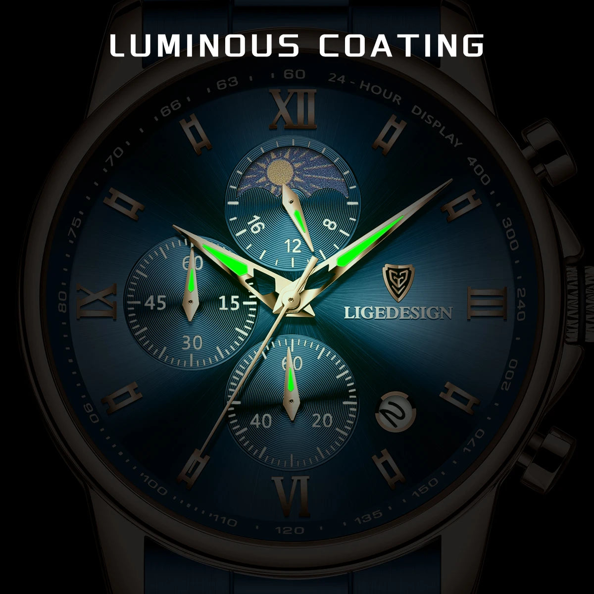 LIGE Band Luxury Watch for Man Quartz Sports Men Watch Waterproof Luminous Stainless Steel Chronograph Men's Watches Clock Reloj