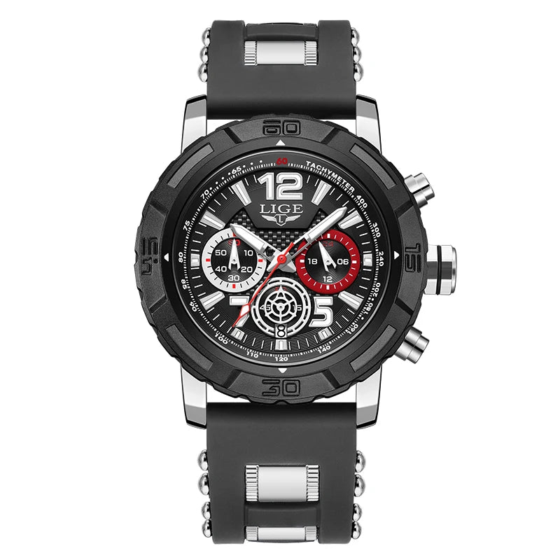 LIGE Fashion Luxury Watch for Men Top Brand Big Dial Waterproof Quartz Men's Watches Stainless Band Calendar Clocks Wristwatches