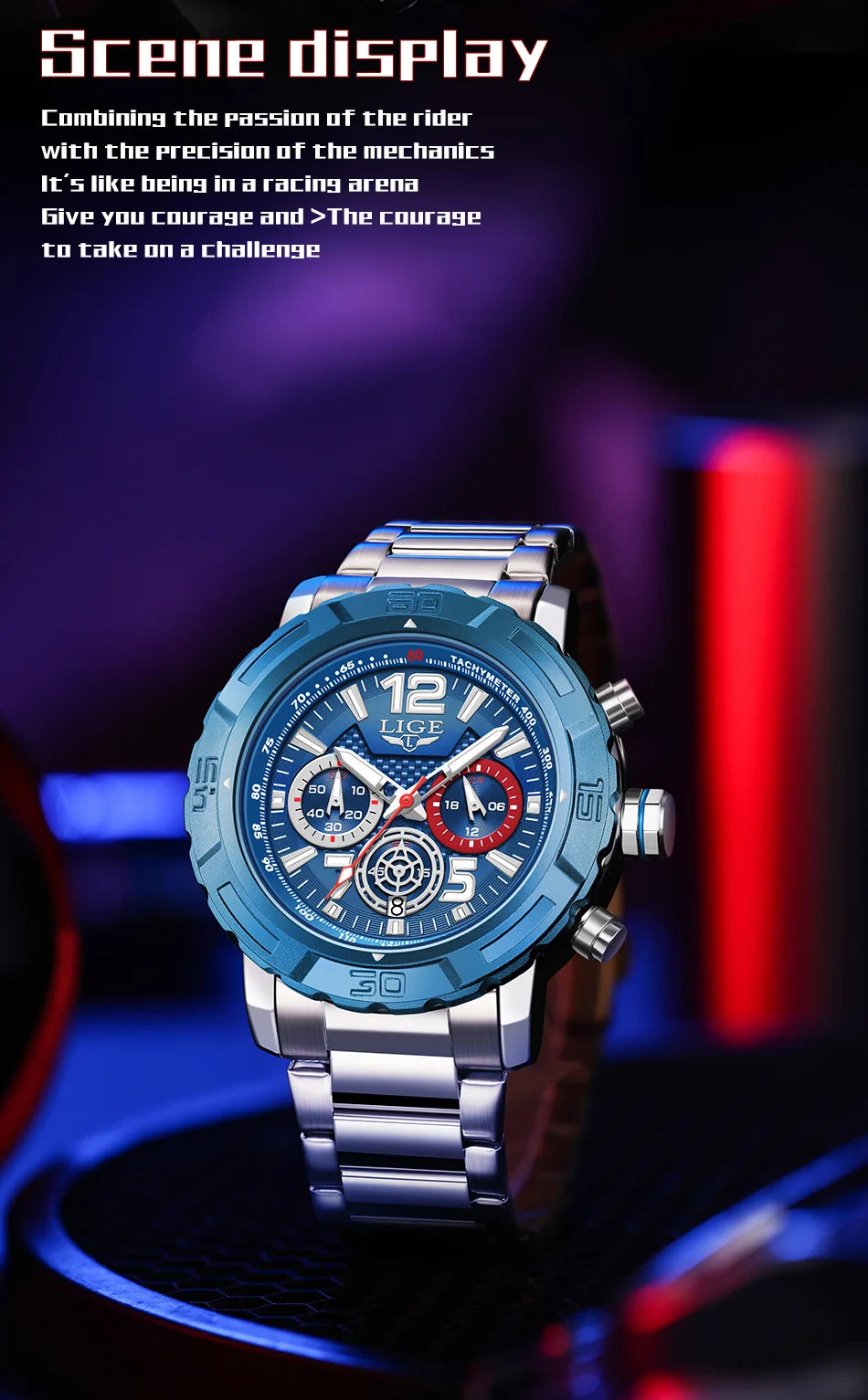 LIGE Fashion Luxury Watch for Men Top Brand Big Dial Waterproof Quartz Men's Watches Stainless Band Calendar Clocks Wristwatches