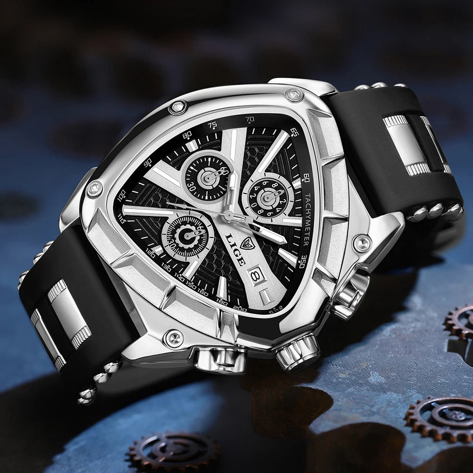 LIGE Original Luxury Unisex Watch Waterproof Sport Quartz Wrist Watches Business Big Dial Wristwatches Relogio Masculino+BOX