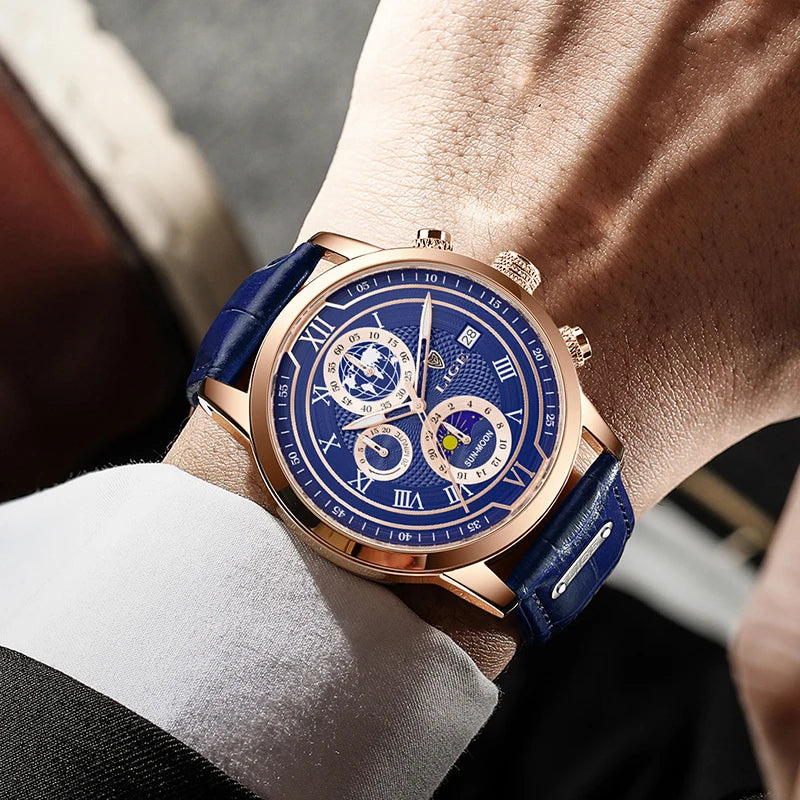 LIGE Mens Watches Luxury Waterproof Luminous Quartz Watch For Men Business Fashion Casual Man Date Chronograph Relogio Masculino